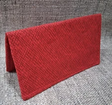 RED Fabric Checkbook Cover Debit Card Registry WALLET USA Handmade