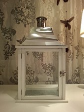 Einzigartiger Echt Glas Holzlaterne Weiß Dekoartikel