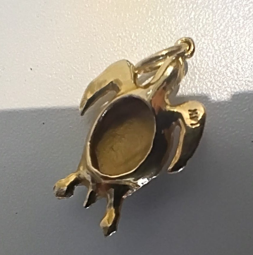 Vintage Solid 14k Gold Turtle Tortoise Charm Pend… - image 4