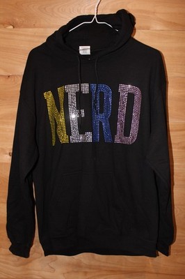 Cactus Plant Flea Market NERD Rhinestone Tour Hoodie 2018 Black Medium