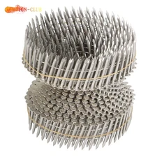 Stainless Steel Siding Nails 1200 Pcs1-1/4"&0.09" Ring Shank 15 Degree Wire Coil