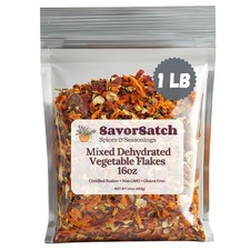 Dehydrated Mixed Dried Vegetable Flakes - 16oz Resealable Pouch Bulk Pack ...