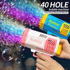 40-Hole Automatic Bubble Machine LED Light Outdoor Bubble Blower