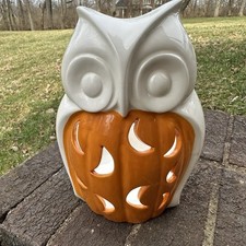 Yankee Candle Ceramic Owl Moon Halloween 7.5”
