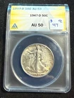 1947 D WALKING LIBERTY HALF DOLLAR  ANACS AU 50 430