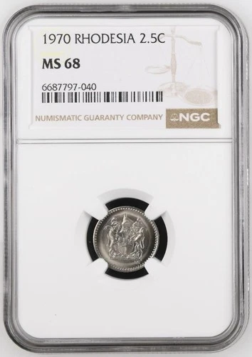 Rhodesia 2.5 Cents 1970 NGC MS 68
