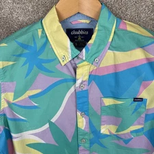 Chubbies Shirt Men's Small Multi-Colored Abstract AOP Short Sleeve Button Up