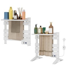Bathroom Straight Electric Heated Towel Rail Ladder Flat Panel Rack with Storage