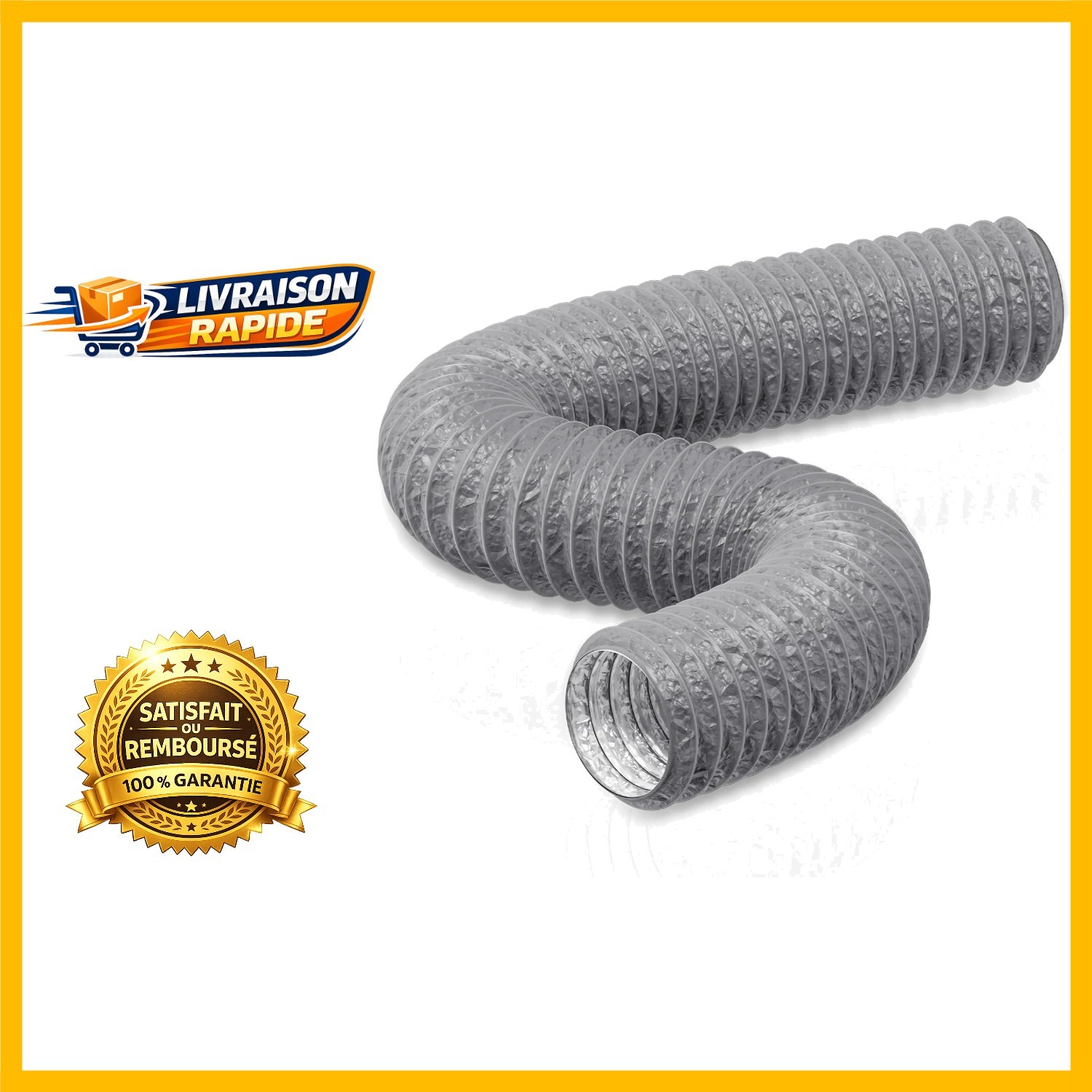 Tuyau de ventilation flexible 150mm x 5m en aluminium pour extracteur et clim