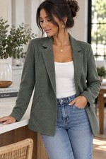 Matty M Small Knit Boyfriend Blazer Long Sleeve Open Front Sweater Cardigan