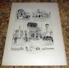 Columbian Exposition Midway Plaisance Scenes 1893 Print 12.5 x 16.5