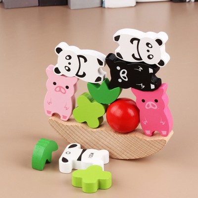 wooden animal stacking toy