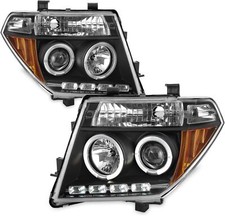 Black Fits 2005-2008 Frontier 2005-2007 Pathfinder Led Halo Projector Headlights