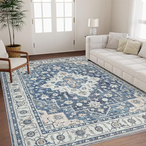5x7 Area Rugs Washable Rugs 5x7 Low Pile No Slip Large Area 5 x 7 ft