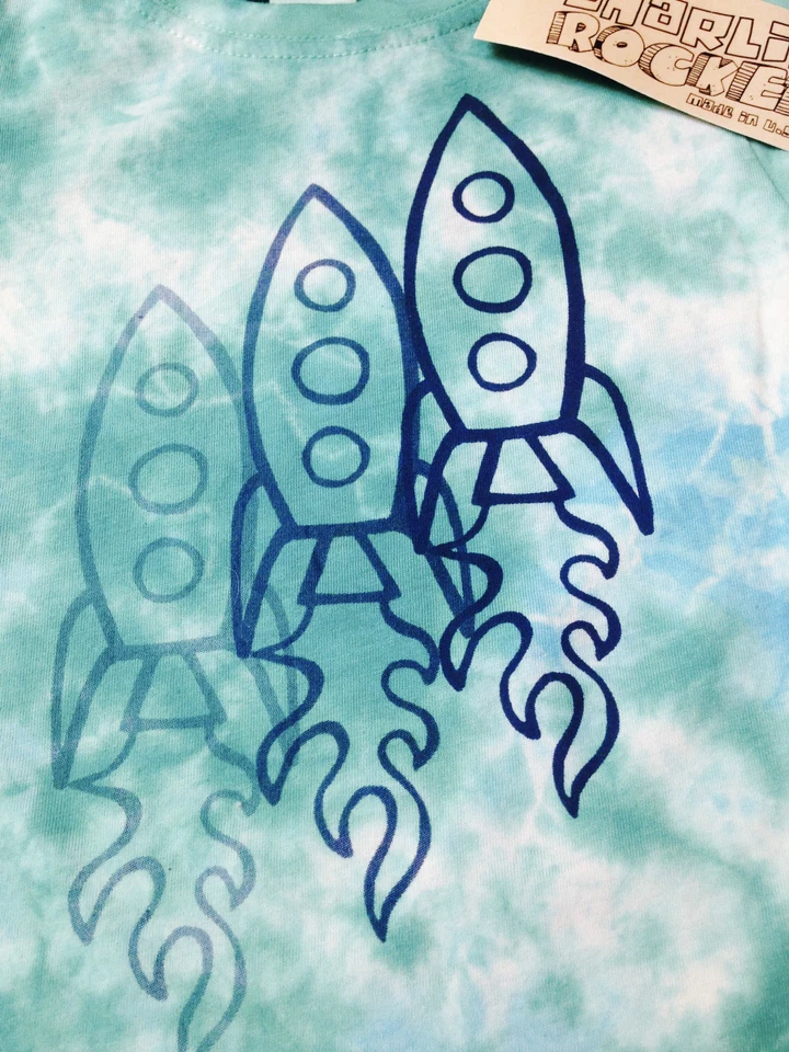 Nuevo Top Charlie Rocket Niños Talla 6-9 meses ~ Marca Boutique Hecho en EE. UU. ~ Algodón Foto 2 de 2