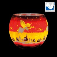 Leuchtglas Engel, Windlicht, Teelichthalter, Dekoration, Kerzenfarm