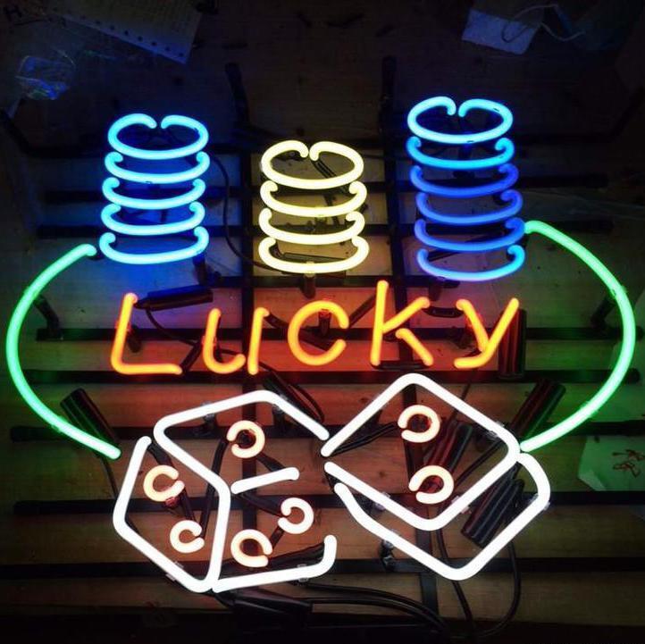 Letrero de luz de neón para juego de casino de la suerte 24"x20" lámpara vidrio decoración pared espacio colgante