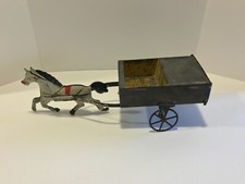 Late 1800's Tin/Steel Horse Drawn Wagon Antique Toys Vintage Tin Toys Steel Toys