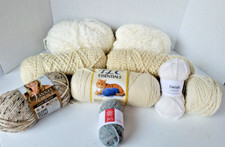 Yarn Lot of 9 Knitting / Craft Yarn mixed lot Some New Wool, Cream and Neutral