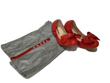 Red, Prada, flat shoes. Size 6. with box.  worn two times.