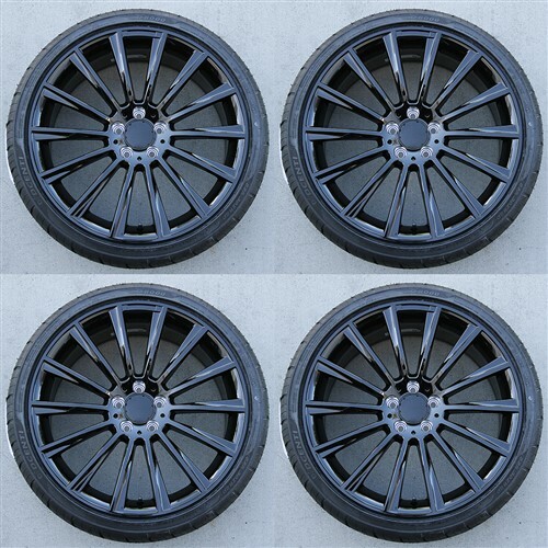 4) 20x8.5/9.5 5x112 WHEELS & TIRES PKG BENZ S430 S500 S550 CLK550 E350 E500 E550 - Picture 1 of 6