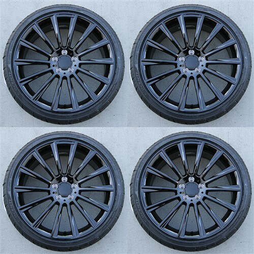 4) 20x8.5/9.5 5x112 WHEELS & TIRES PKG BENZ S430 S500 S550 CLK550 E350 E500 E550 - Picture 1 of 6