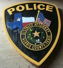 Harris District Attorney's Office 3D routed patch plaque Sign Custom carved