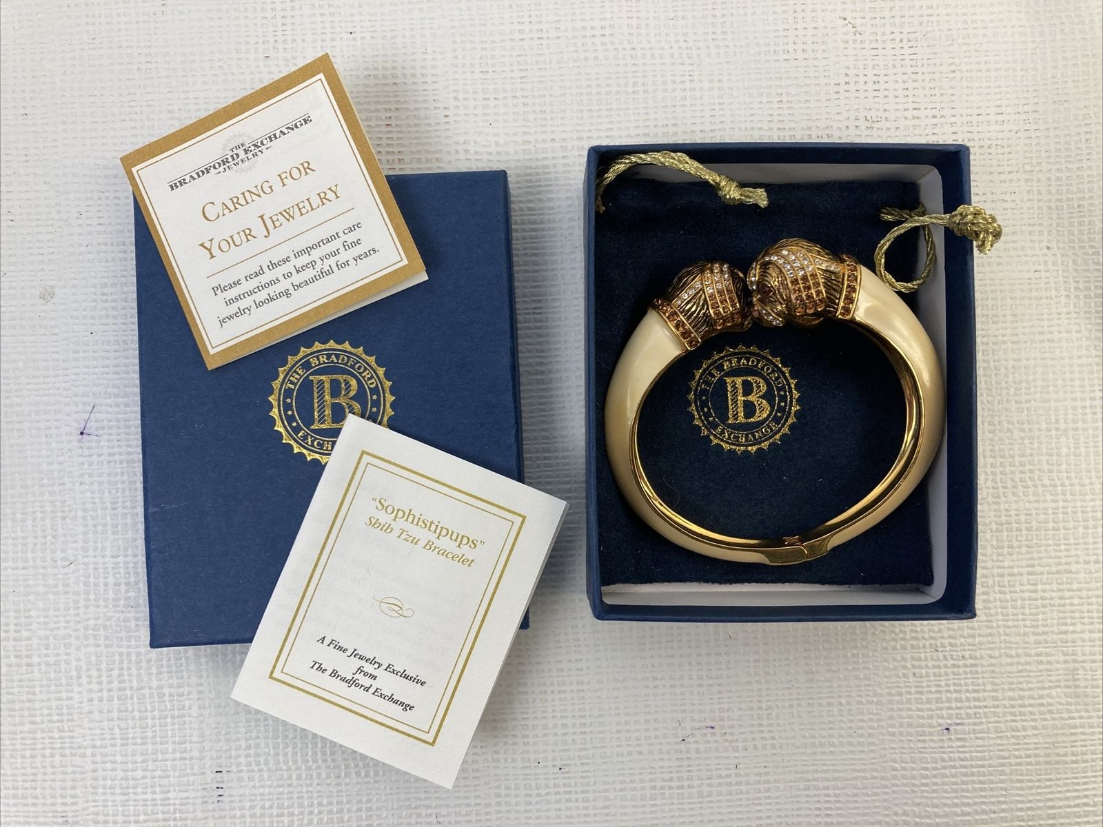 Swarovski Shih Tzu Dog Cuff Bracelet by BRADFORD Exchange-image