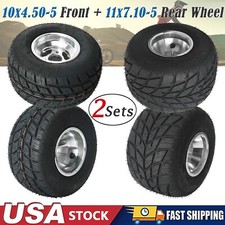 4PCS 5" Go Kart Tires Rims Wheels 10x4.50-5 11x7.10-5 Front Rear For Racing Cart