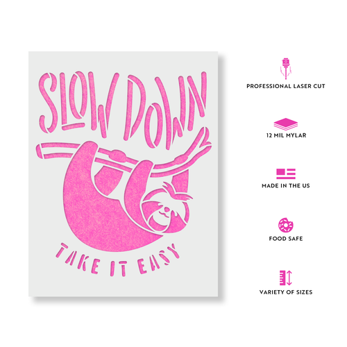 Plantilla Slow Down - Plantillas Mylar duraderas y reutilizables - Imagen 2 de 5