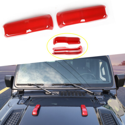2x Engine Hood Hinge Protectors Trim Stickers for 2018+ Jeep Wrangler JL JLU JT
