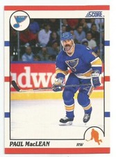 PAUL MACLEAN 1990-91 SCORE CARD NM-MT CONDITION