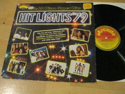 LP Various Hit Lights '79 Autographs Amanda Lear Sylvester Vinyl Arcade ADE G 50