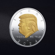 1 Pcs 45th Commemorative Coin 2024 Donald Trump Plated EAGLE President SAVE Gold