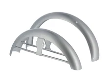 Set: fenders front/rear, painted silver, with strut - for Simson S50