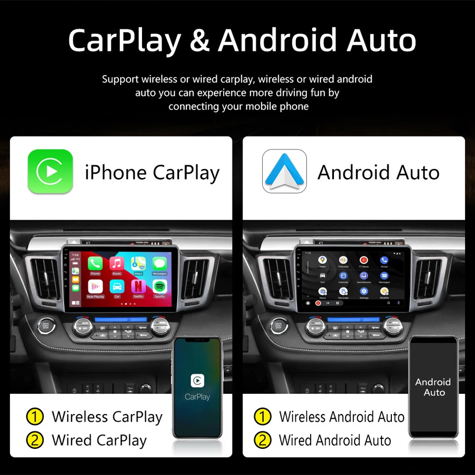 For Toyota RAV4 2013-2018 Android 13 Car CarPlay Radio GPS Stereo 32GB Head Unit - Image 4 of 4