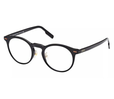Ermenegildo Zegna EZ5249-H 001 Black Round Frame 50 mm Demo Lens Eyeglasses 