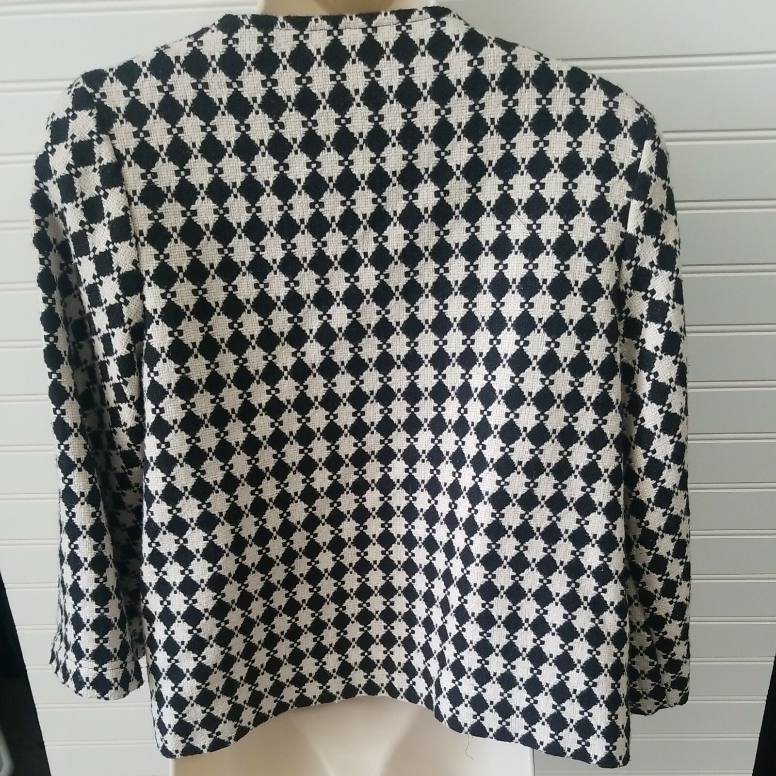 Vertigo Cropped Swing Houndstooth Jacket Black An… - image 2