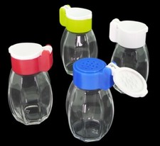 SALZSTREUER oder PFEFFERSTREUER MIT KLAPPDECKEL Glas Salz Pfeffer Steuer