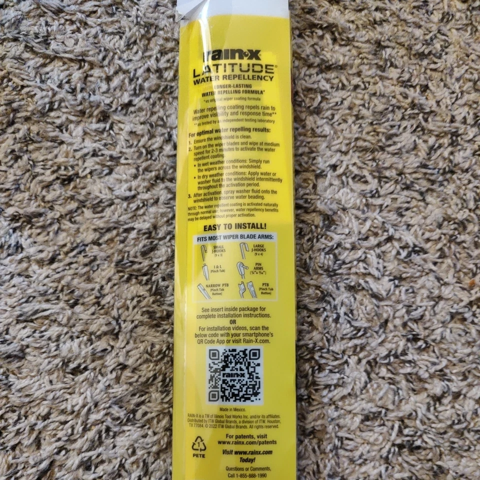 Rain-X Latitude防水挡风玻璃刮片24升替换件 — 第 4/4 张图片