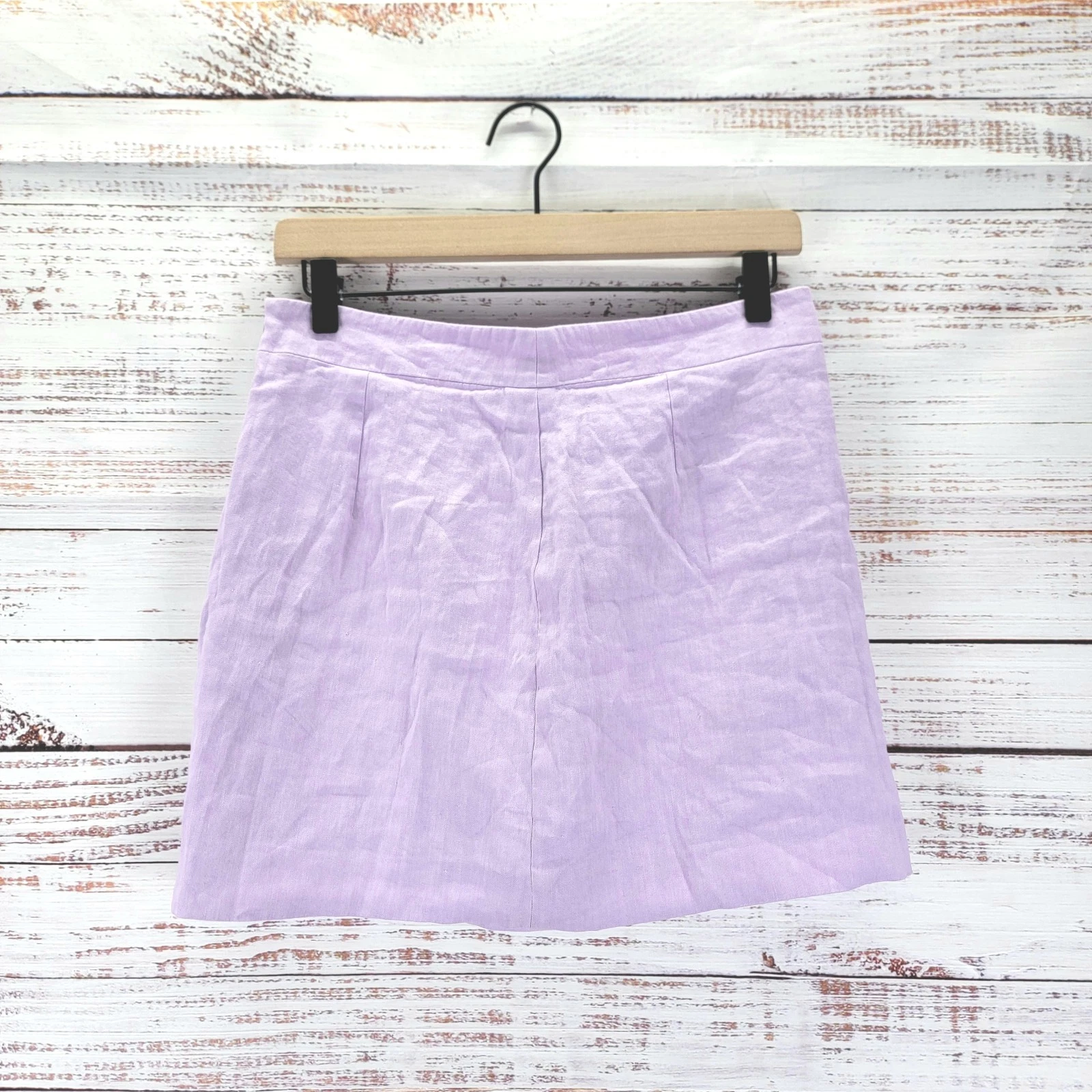 FRAME Womens Size 8 Linen Blend Twill Lilac Mini Skirt Designer Casual Lined