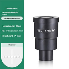 WF20X/10 Eyepiece with Reticle Scale for Stereo Microscope, 30.5mm Mount