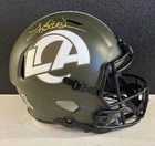 Kurt Warner Signed -Rams Salute To Service Full Size Speed Rep Helmet BeckettCOA