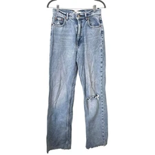 ZARA Faded High Waist Straight Fit Denim Sz 4