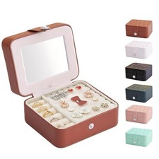 Travel Jewelry Case Jewelry Box Jewelry Organizer Storage Case Small Brown