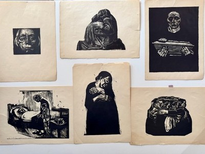 Kathe Kollwitz Six Woodcuts Facsimile Portfolio Set of 6 Prints Kleeman Collecti