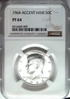 1964 NGC Proof 64 Accented Hair Kennedy Silver Half Dollar ☆☆ Blast White ☆☆ 009