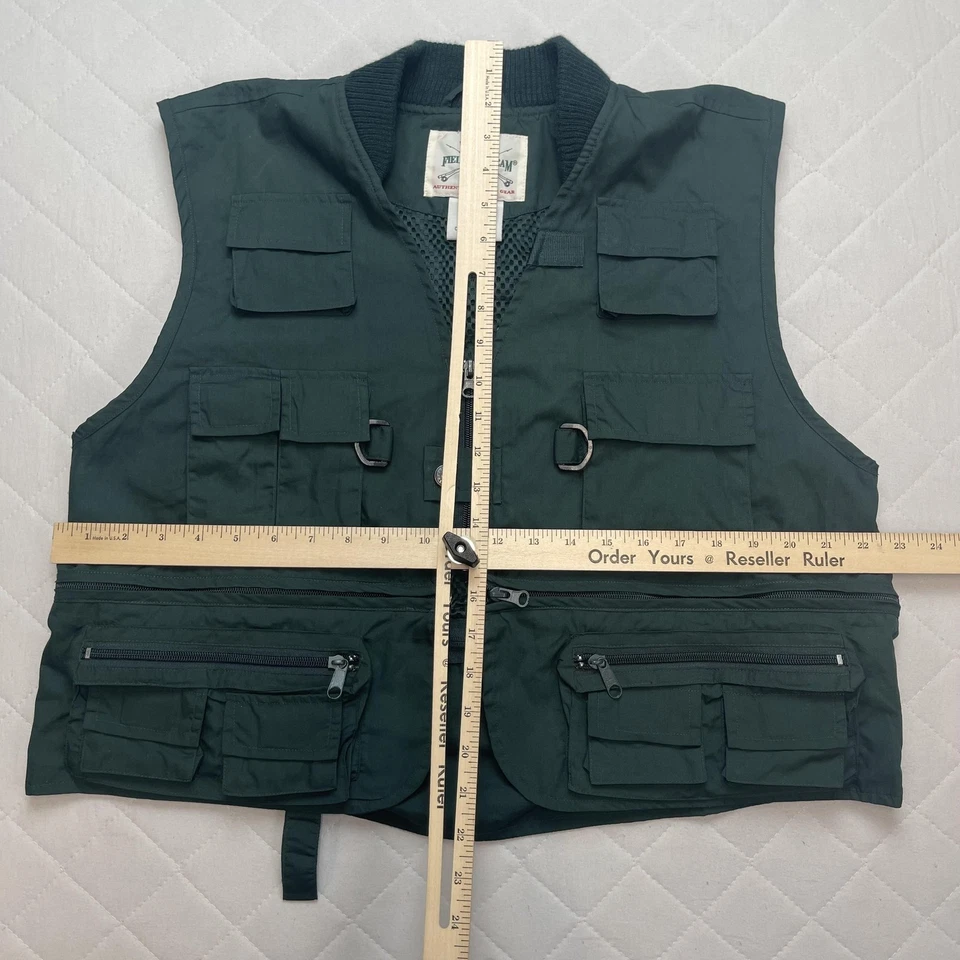 Field & Stream Fishing Vest Mens Large Green Multi Pocket Utility D Rings Mesh - Image 2 of 4