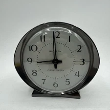 Baby Ben Westclox Silver & White Alarm Clock Wind Up Tested Won’t Stay Wound UV
