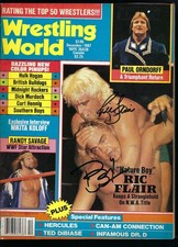 2RF68  Nature Boy Ric Flair Windham Jannetty  signed Wrestling Magazine  w/COA